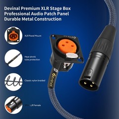 XLR Pass Through Cable, Male Panel Mount to Male XLR Connector Adapter, Mic F…