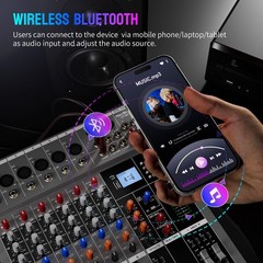 Professional DJ Audio Mixer – NEW BAXS 6 Channel DJ Bluetooth Controller Soun…