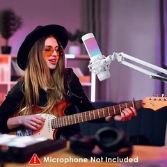 White Mic Arm Compatible with Hyperx Quadcast S – Premium Quadcast S Microphone