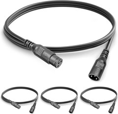 4 Packs 3 Pin DMX Cables Male Female XLR Patch Cables, XLR Cable 4ft/1.2m DMX Wi