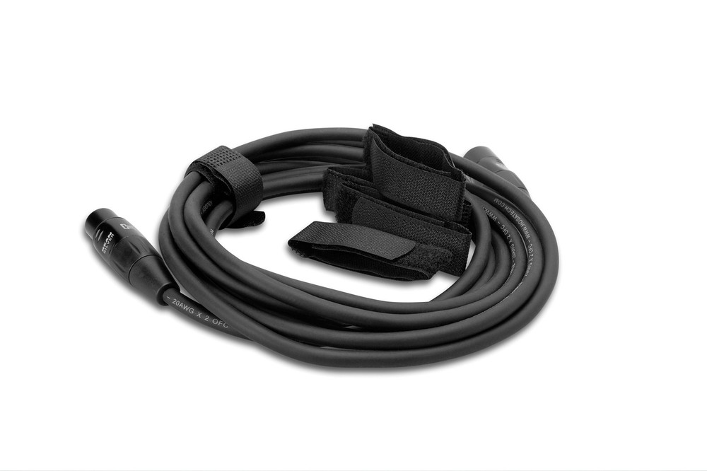Hosa WTI-148G-100 8 Hook/loop Cable Organizer Wrap Center-Pass Gap, 100 Pk Black