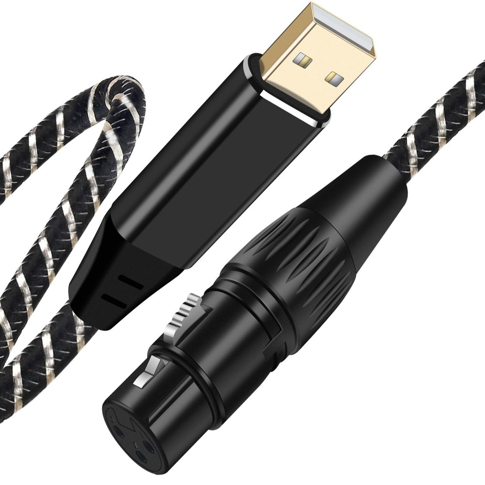 USB Microphone Cable XLR to USB Cable 6.6Ft Female to USB A Mic Converter