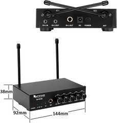 Portable UHF Wireless Microphone System – Includes 2 Handheld Mics & Receiver