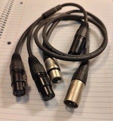 3 PIN XLR Y SPLITTER CABLE AND 3′ LIVE WIRE ESSENTIAL MICROPHONE CABLE