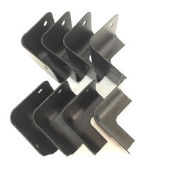 8Pc Black Box Steel Metal Corner Pieces 45x45mm Car Home DJ & Guitar With Screws