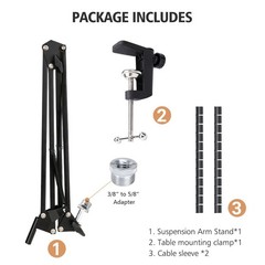 SUNMON Fifine AM8 Boom Arm – Metal Scissor Mic Boom Arm for Fifine Mic, Fifine B