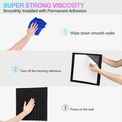 JBER 12 Pack Sound Proof Foam Panels, 1″ X of 12 PACK, Black Self-Adhesive