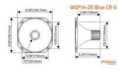 4x PRV Audio WGP14-25 BLUE CR-S 1″ Exit Waveguide 1in. Driver Screw-on Pro Horn