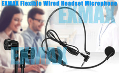 EXMAX Wired Headset Microphone XLR Connectivity 3.5mm Jack Unidirectional 3.3ft