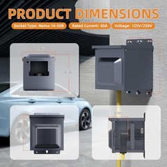 RV Power Outlet Box, 125/250V NEMA 14-50R RV Receptacle UL Listed, 50 Amp