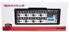 Rockville RPM85 2400w Powered 8 Channel Mixer, USB, 5 Band EQ, Effects/Bluetooth