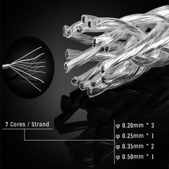 8 Awg HiFi Speaker Cable Silver Plate Banana/Spade Plug 8N OCC Carbon Fiber Wire