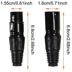 10pcs 3 Pin XLR Audio Jack Microphone Connector – 5 Male and 5 Female XLR Con…