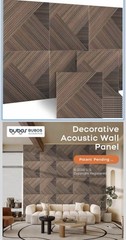 BUBOS Sound Absorbing Acoustic Wall Panels 6-Pack 23.6×23.6in Brown