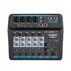6 Channel Live Studio Audio Mixer USB Bluetooth DJ Sound Mixing Console Amplifie