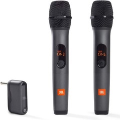JBL Unidirectional Wireless Two Microphone System Black w/ Dual-Channel Receiver
