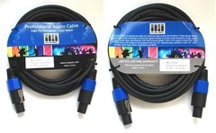 Pair (2 pcs) 25 feet long Speakon – Speakon 14-Gauge Speaker Audio Cable MUSYSIC