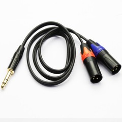 TRS 1/4 Male to Dual XLR Male Microphones Stereo Splitter Adapter Y Cable US