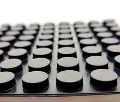 1/2″ Wide Round Rubber Stick on Feet 3/16″ Thick 3M Adhesive Backed Sheet of 24