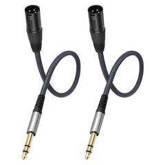 HUALEU 2 Pack 1/4 TRS Male to 3Pin XLR Female 1feet(2pack), To F