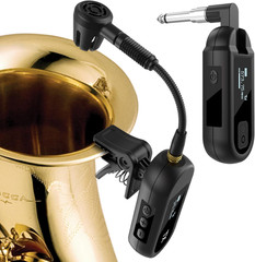 UHF Wireless Saxophone Microphone System with 100ft Range & 8-Hour Battery