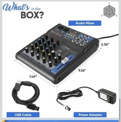 Pyle 4Ch Studio/DJ Controller Audio Mixer Console System USB & XLR PMXU43BT NEW