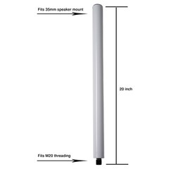 Sound Town Subwoofer/Speaker Extender Poles, M20 Threading, White STSD-M20W-PAIR