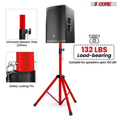 5 Core Speaker Stand Pair Adjustable 4.5Ft PA DJ Tripod Heavy Duty w 35mm Mount