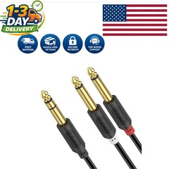 Versatile 6 Feet TRS to Dual TS Y Splitter Cable for Seamless Audio Connection