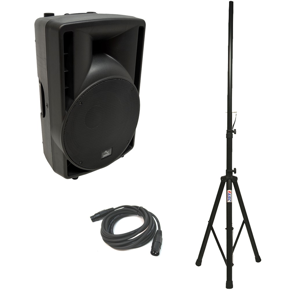 Harmony Audio HA-C12A Pro DJ 12″ Powered 800W PA Speaker XLR Cable & Stand New