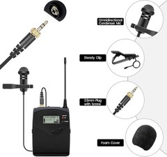2-Pack Lavalier Lapel Microphone Compatible with Sennheiser Wireless System Mic