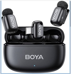 BOYA Mini 2 Wireless Lavalier Microphones for Iphone 15/16/17 & Android, AI Nois