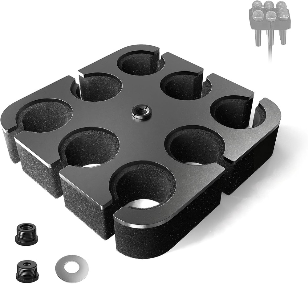 Multi Microphone Holder[Thickened Aluminum/Customized] for Mic Stand Holds up to