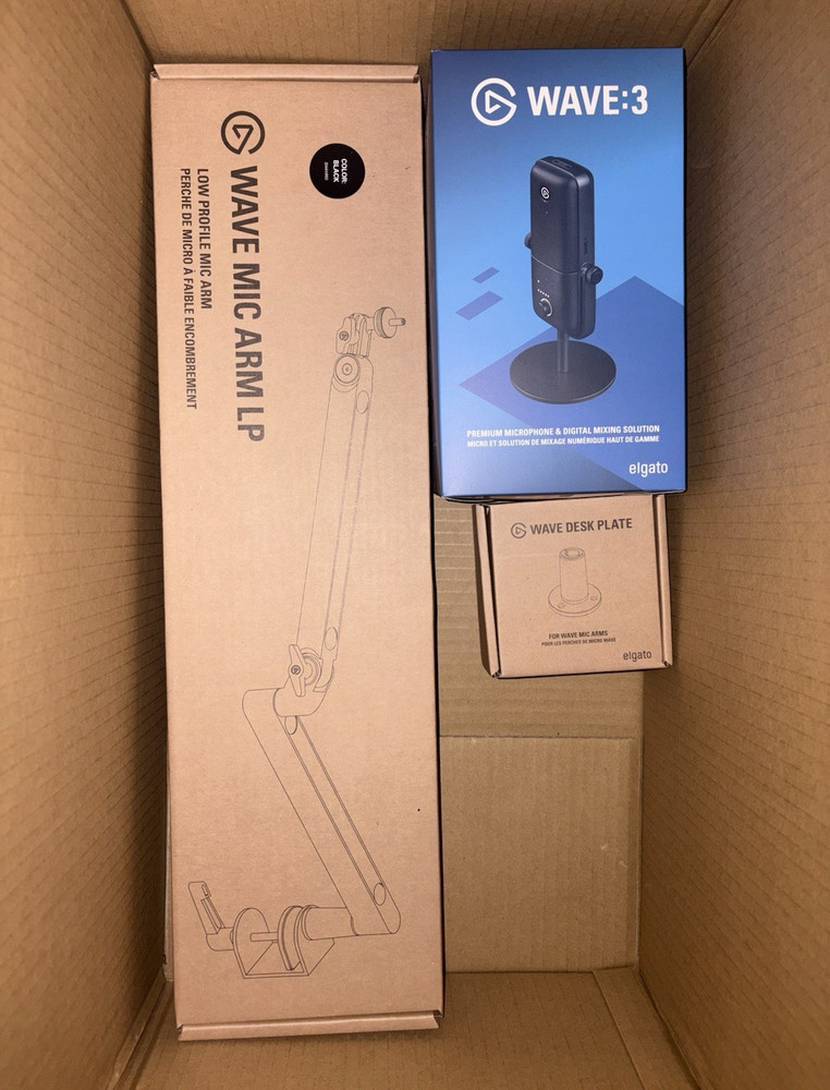 Elgato Wave 3/ Wave Mic Arm LP/Wave Desk Plate