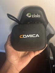 Comica Wireless Microphone System USB-C Charging Case w/ Cable, Wind Muff Black