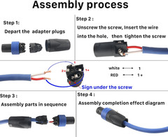 Professional Speakon Speaker Adapter Connectors 4 Pole Plug Twist Lock Compatibl