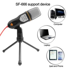 3.5mm Condenser Microphone Tripod Stand Mic for Studio Recording PC Laptop Game