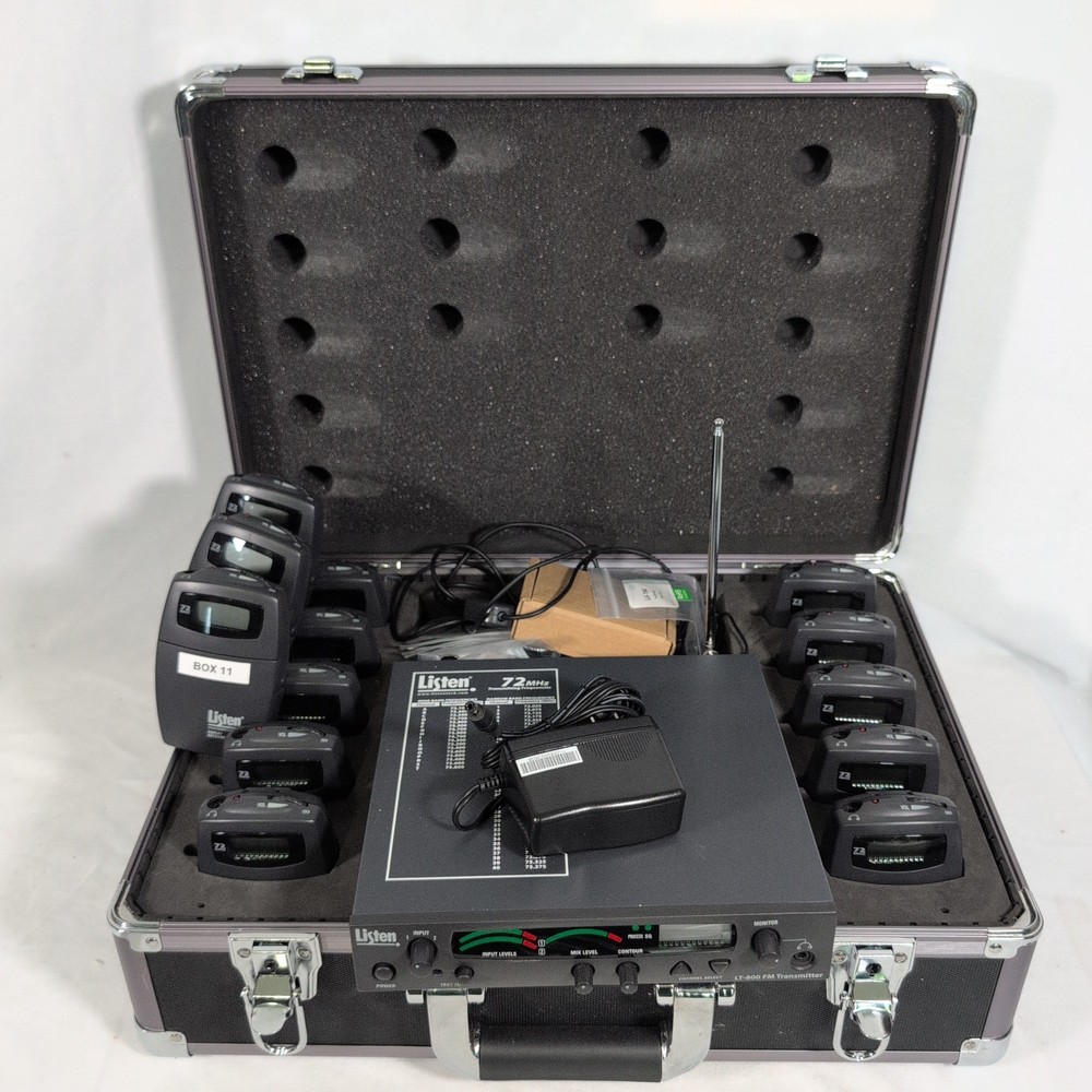 Listen Technologies LT-800-072 RF Transmitter 72 MHz – 13-Pack LR-400-072 w/Case