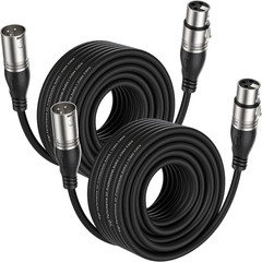 XLR Cable 50Ft 2 Packs – Premium Balanced Microphone Cable with 3-Pin XLR Male t