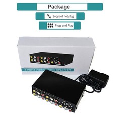 MT-VIKI 4 Way 3 RCA Splitter Composite Video Audio 1 in 4 out, Black