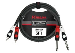 3ft Kirlin Dual-RCA Male to Dual 1/4″ TS Male Oxygen-Free-Copper Audio Cable, RW