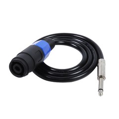 1/4 TS Male Mono Plug to Speakon Female Adapter Patch Speaker Jumper Cable 3.3FT