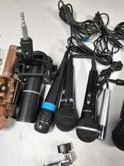 Lot of 10 Mixed Brand Microphones – Used, Working, Various Models