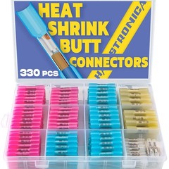 330PCS haisstronica Heat Shrink Butt Connectors-Marine Red,blue,yellow,white