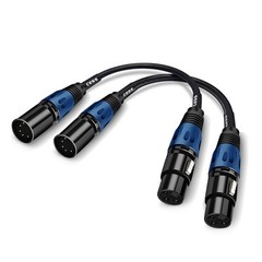 2 PCS 11.8 Inch DMX Stage Light DJ XLR Cable 3Pin To 5Pin Female Adapt