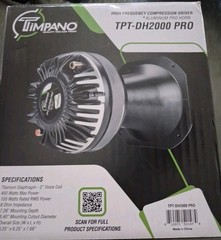 1x Timpano TPT-DH2000 PRO Titanium Driver with 2″ Aluminum Exit PRO Horn 450W