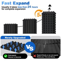 12~48 PACK Acoustic Foam Panel Wedge Studio Soundproofing Wall Tiles 12″X12″X2″