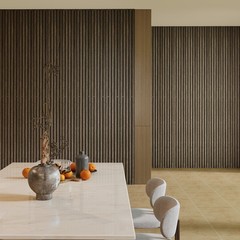 95″ x 8″ Wood Wall Panels, 4 Pack Slat Acoustic Panels, Walnut