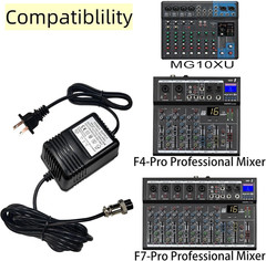 AC 17Vx2600Ma Mixer Power Supply Mixing Console Adapter,3-Pin Connector