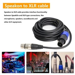 15 Feet Pack of 2 SpeakOn to XLR Cable – 2pcs Speak-On Male to 3 Pole XLR Fem…